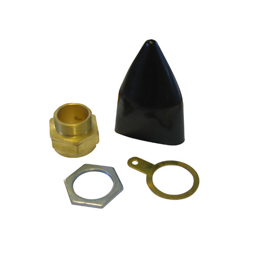 M75 Brass Indoor Cable Gland Pack Complete with Brass Locknut and Black Non-LSF PVC Shroud Suitable for SWA Cable IP20 (Pack of 1)